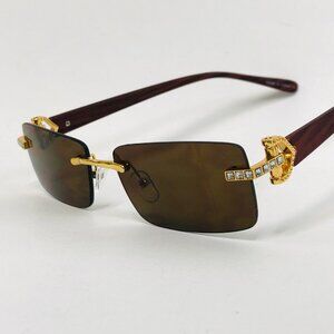 Men Sunglasses Dark Brown Lens Square Gold Frame Street Wear Light Weight Lentes